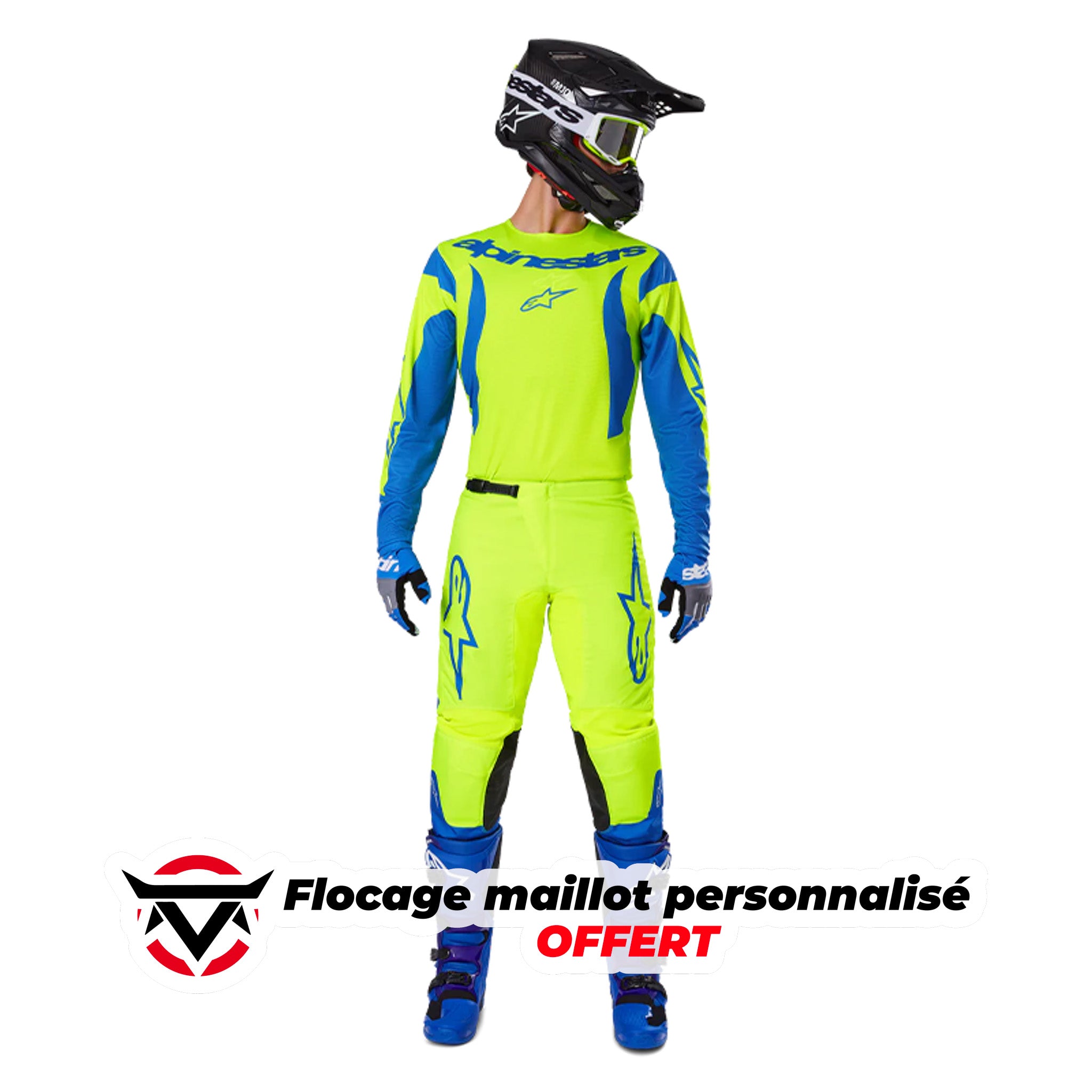 Tenue ALPINESTARS Fluid Haul jaune/bleu 2025 – oxmoto