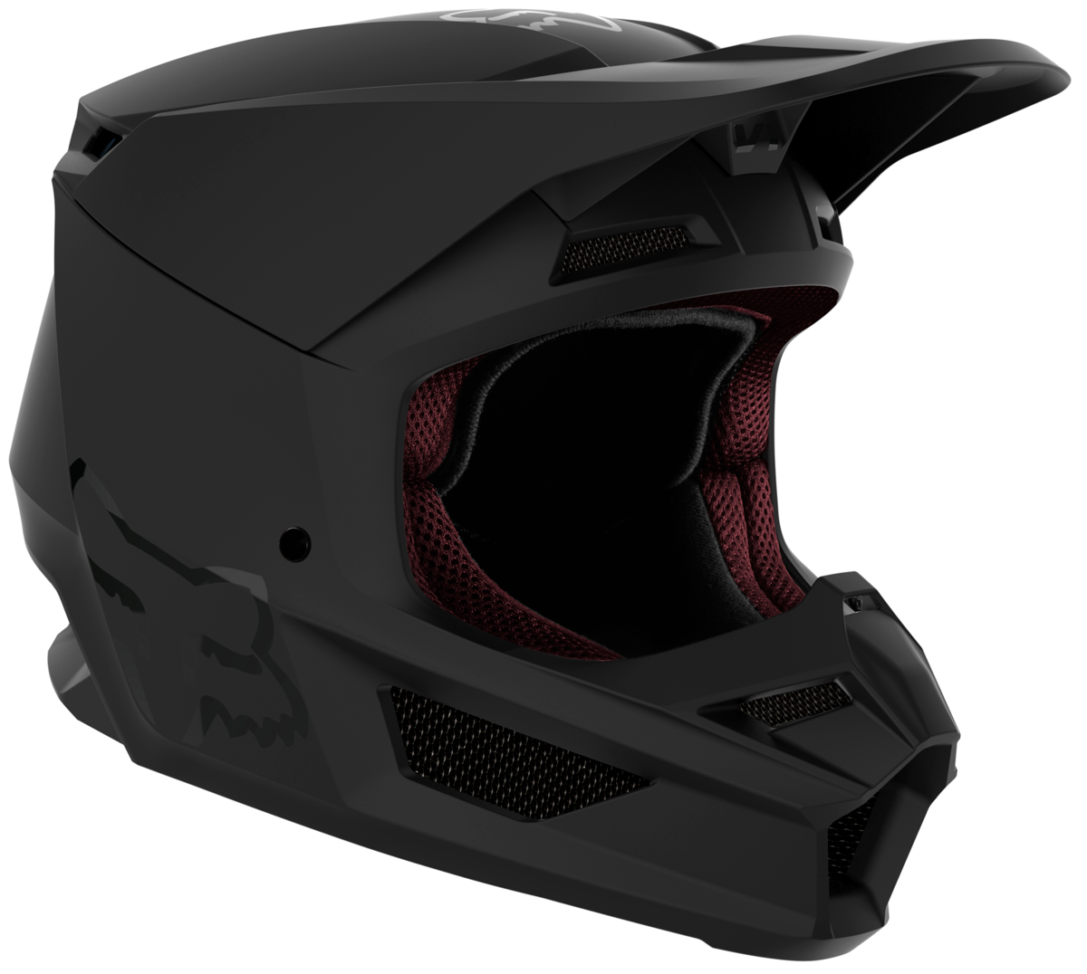 Casque enfant FOX V1 noir mat 2022 oxmoto